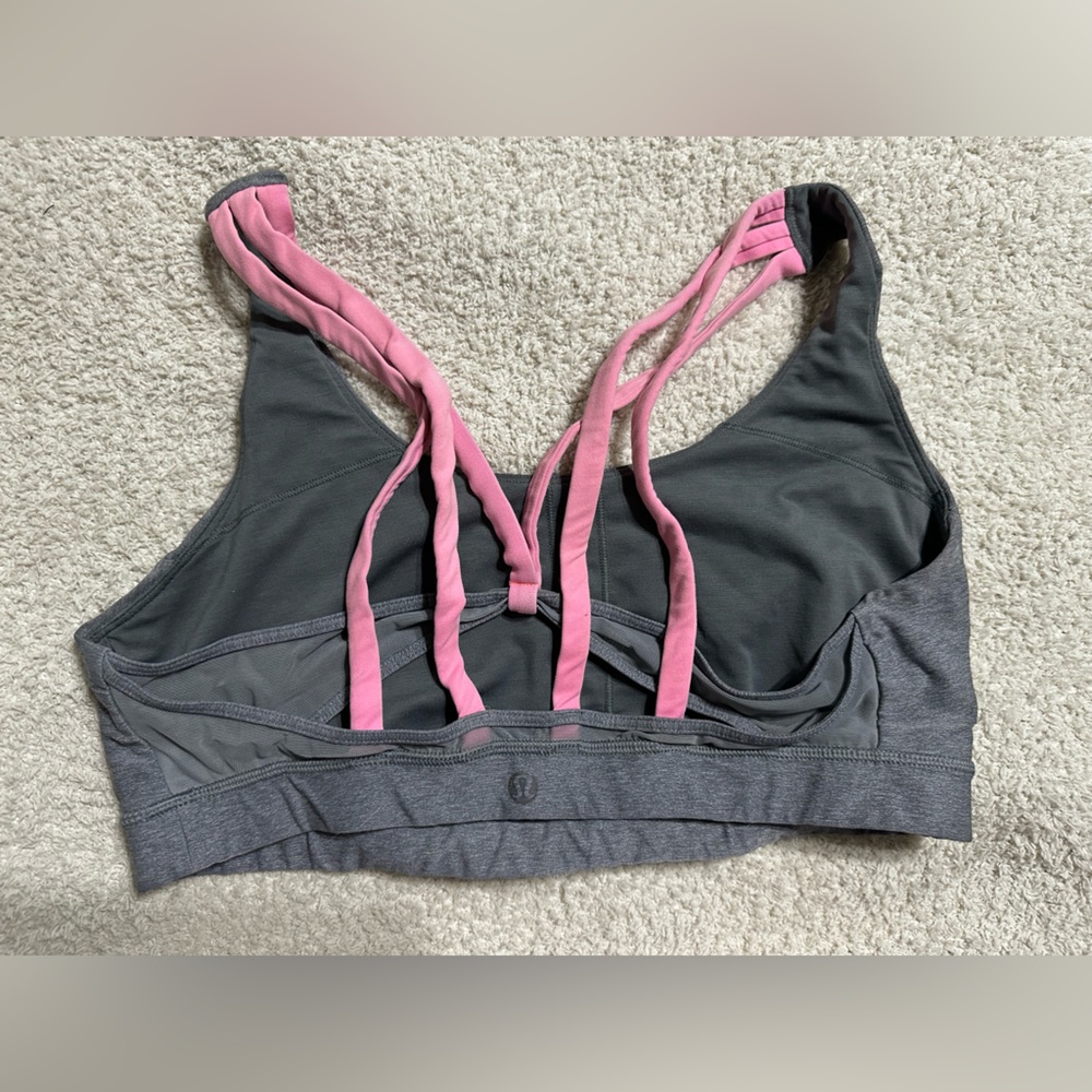 Lululemon bra. Size 12 gray and pink. Energy